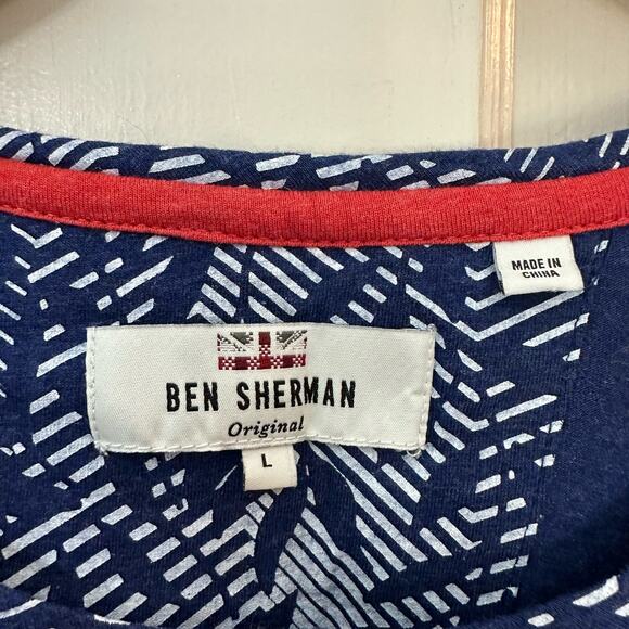 The Original Ben Sherman Crew Neck Pullover T Shirt Men Large Blue Short Sleeve - Picture 2 of 7
